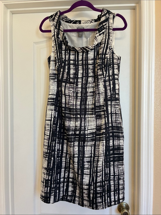 Anne Klein Dresses & Skirts - Anne Klein Black & White Plaid Cowl Neck Midi Dress